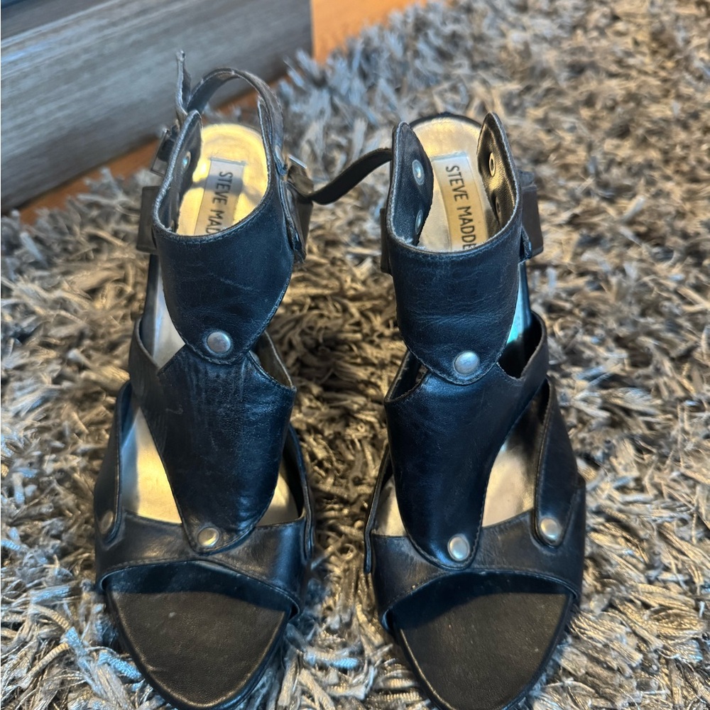 Steve Madden Black Strappy Heels